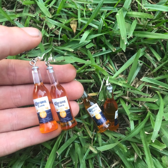 Mini Corona Bottle Earrings - Picture 4 of 5